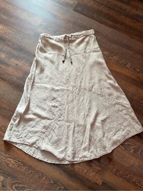 Women's Neutral Hemp Midi A-Line Skirt